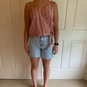 Striped top with a tie